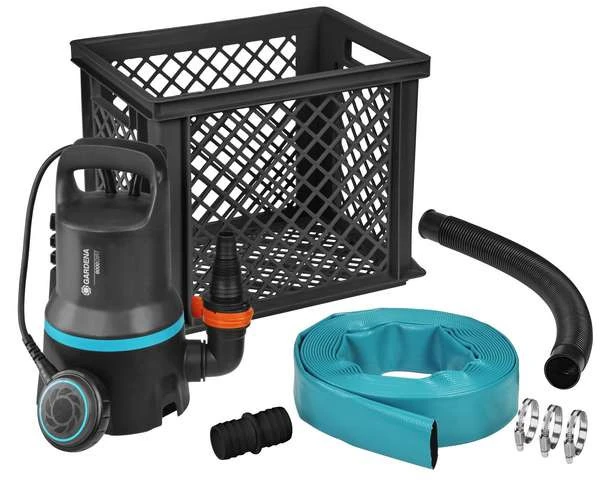 Gardena Vuilwaterpomp 9000 + Ontwateringskrat Set 1 Gardena Vuilwaterpomp 9000 + Ontwateringskrat Set